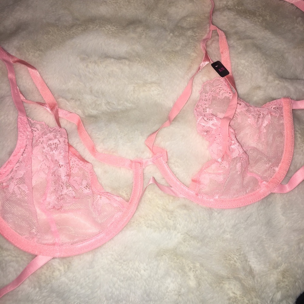 LACE/STRAPPY CORAL BRA